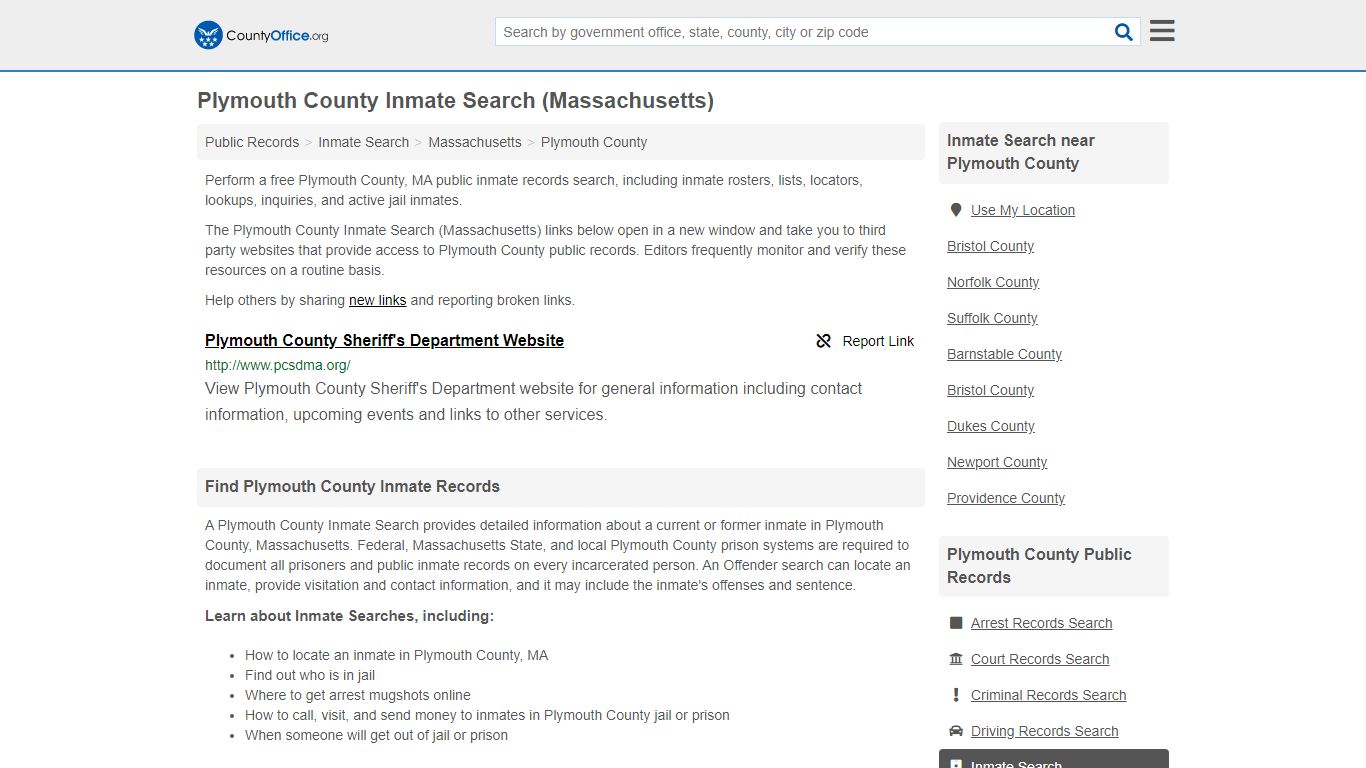 Inmate Search - Plymouth County, MA (Inmate Rosters ...